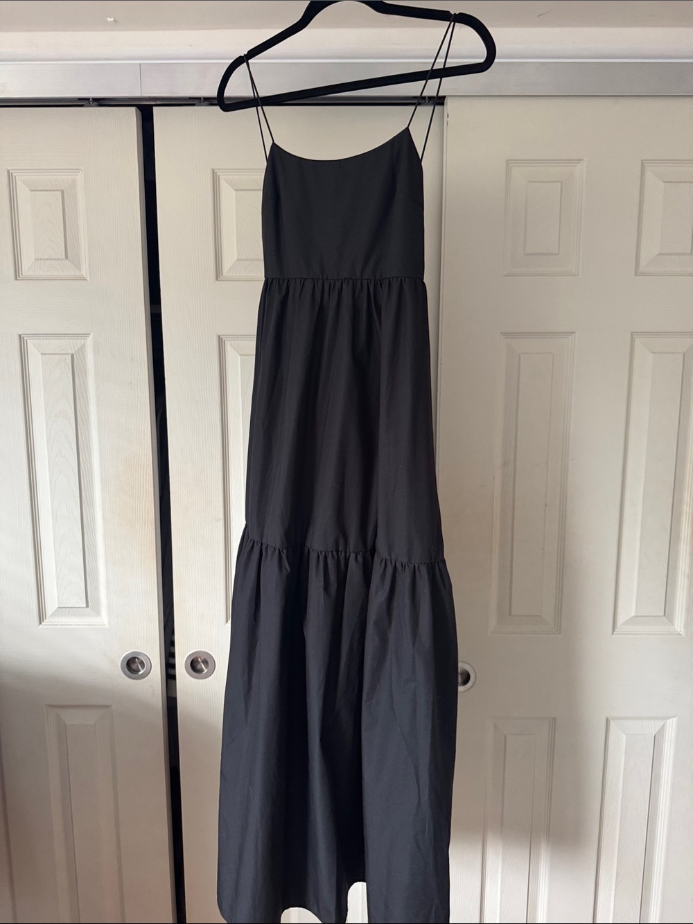 Classic Black Spaghetti-Strap Maxi Dress